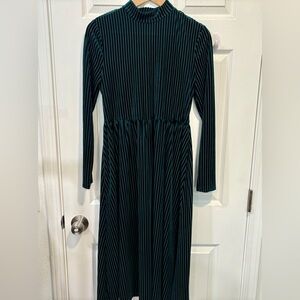 Elegant Green Striped Dress